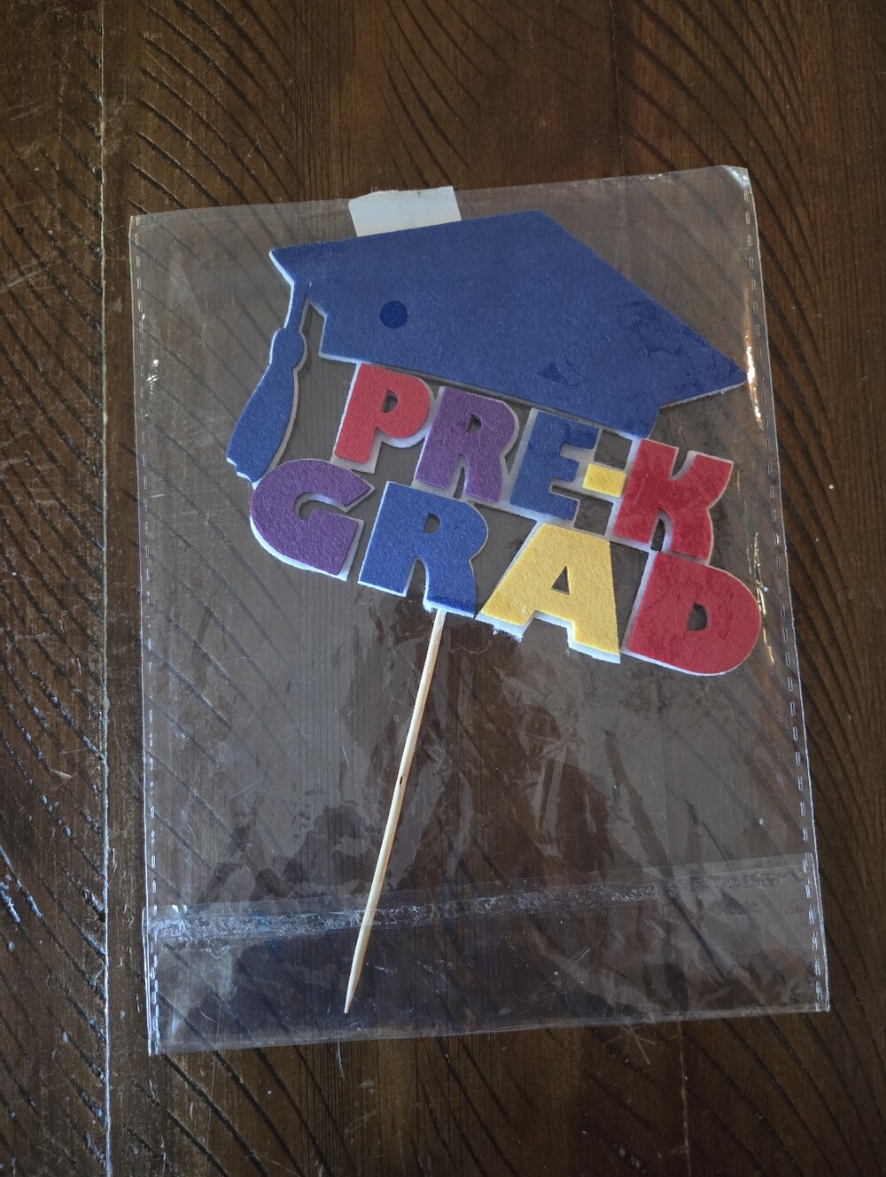 Pre-K Grad Party Pick - Multicolor Graduation Cake Topper